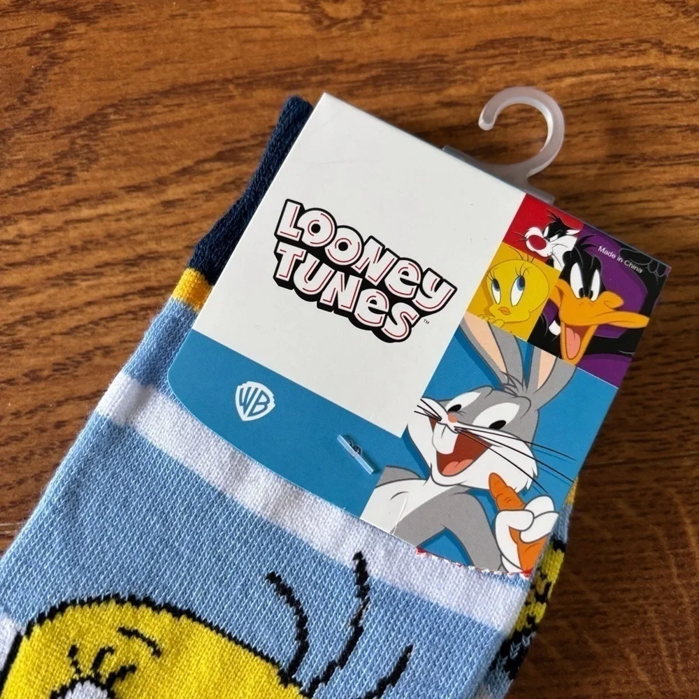 Warner Bros. Men's Blue and Yellow Tweedy crew Socks
